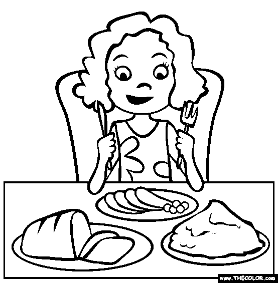 Easter Dinner Coloring Page